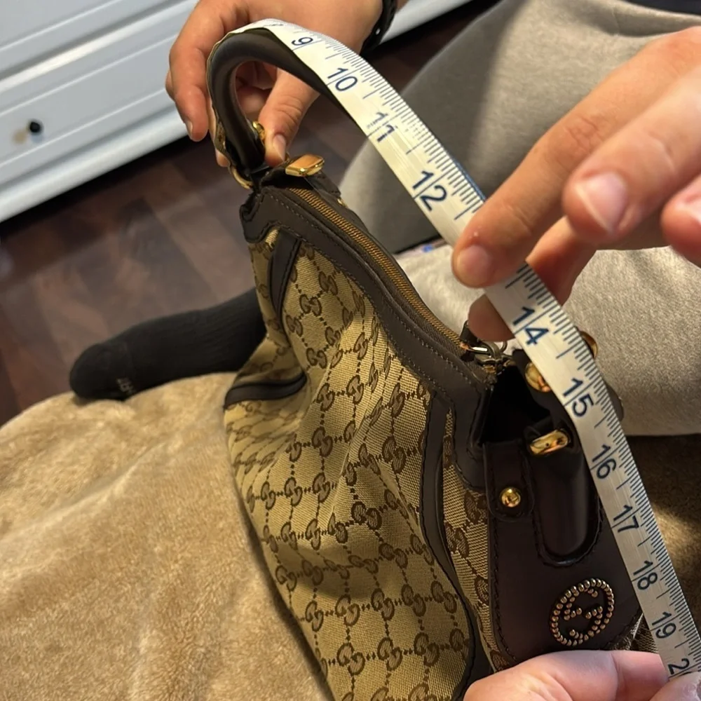 Gucci Monogram Beige and Brown Shoulder Bag - Picture 10 of 13